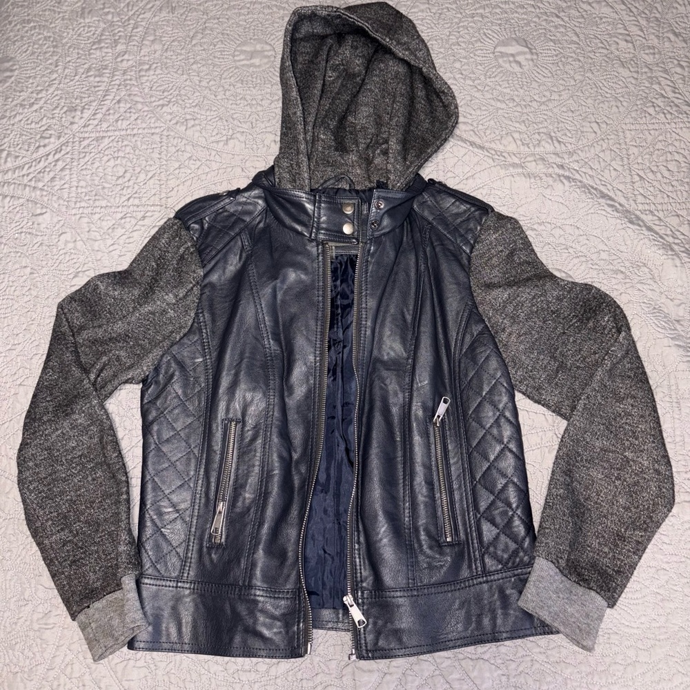 Ci Sono Gray and Black Hooded Jacket